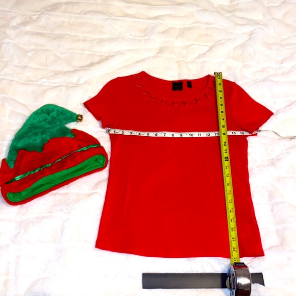 Rafaella Red Size Small Top Shirt Detailed Neck line. Worn Once EUC ❤️ - Picture 6 of 8